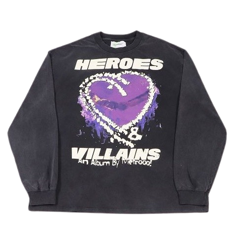 Hellstar x Metro Boomin Purple Heart On Fire Longsleeve